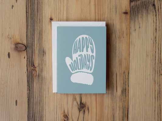 Happy Holidays Mitten Greeting Card
