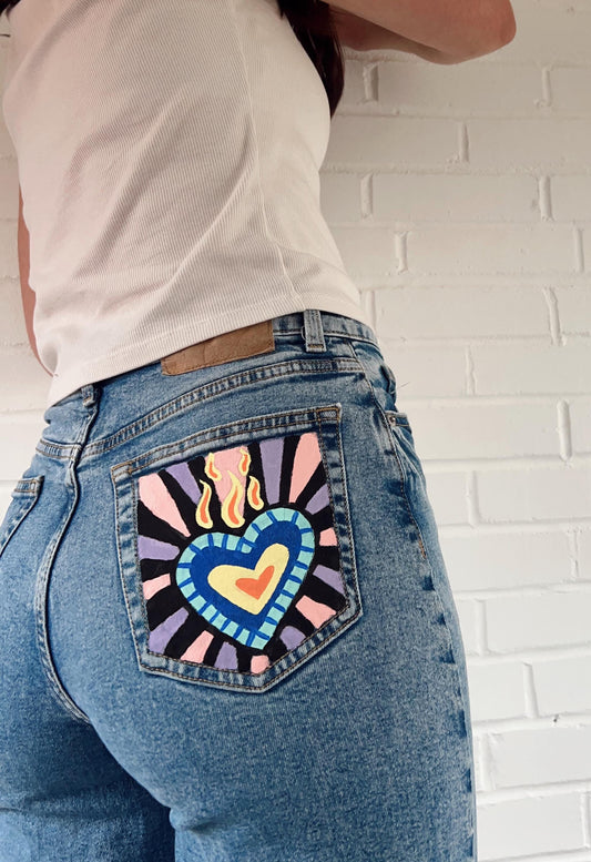 Hand Painted Jeans (Size 4)