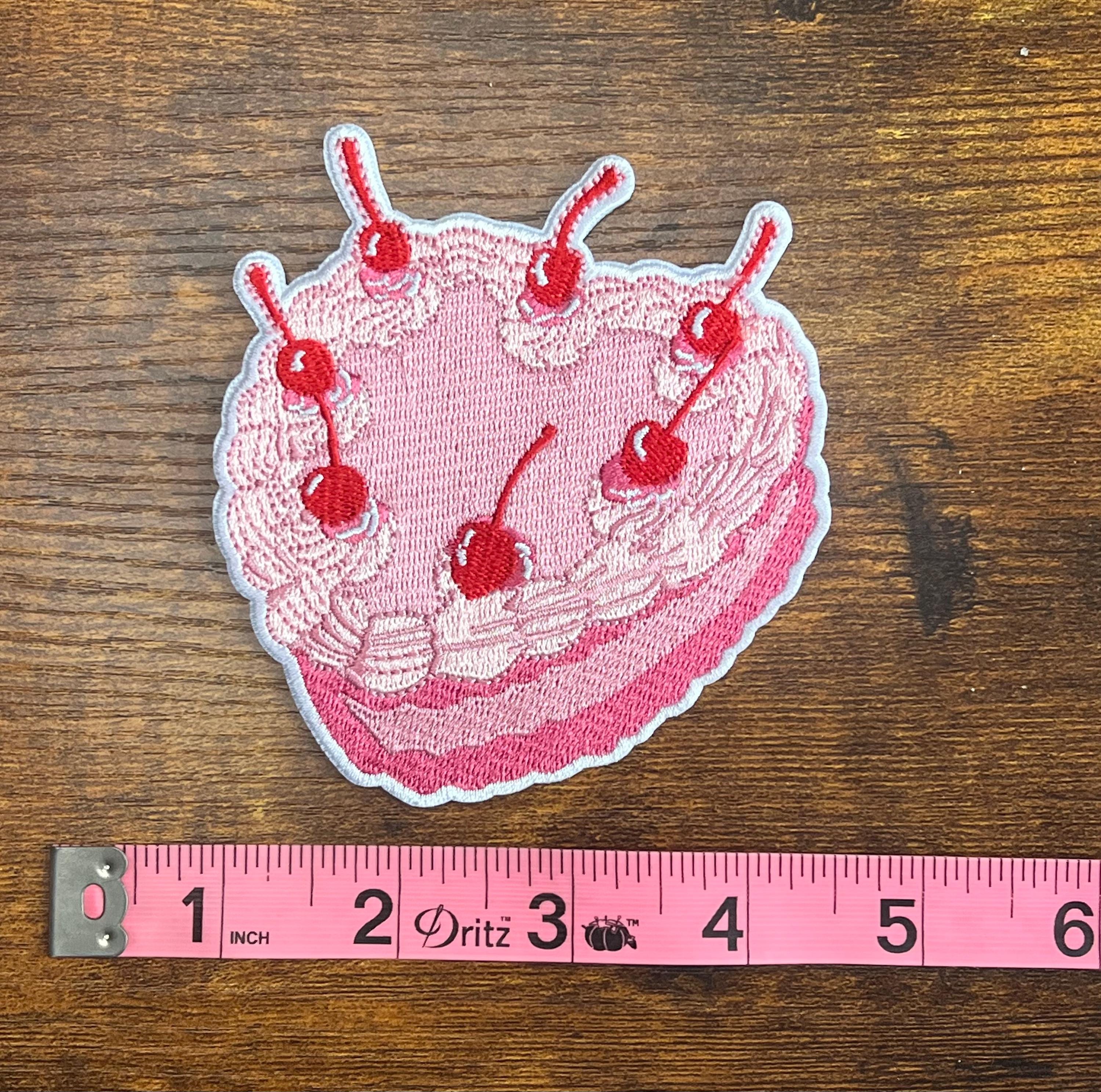 Pink Cake Iron-On Patch 3.5" W x 4" H