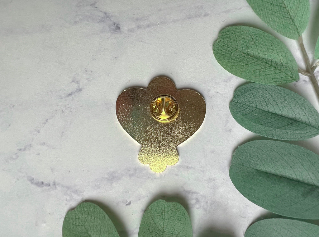 Evil Eye Heart Enamel Pin: Gold Metal Crybaby Design