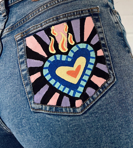 Hand Painted Jeans (Size 4)