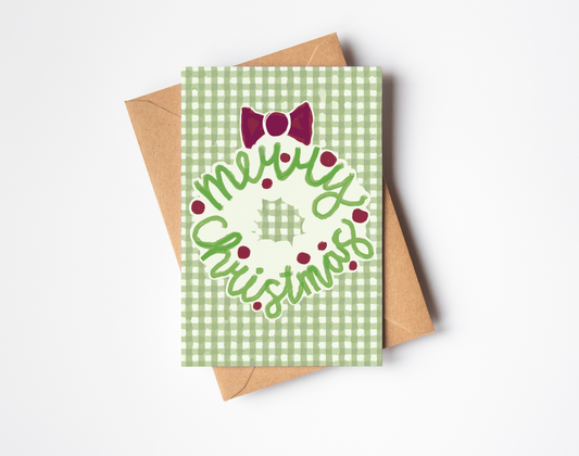Merry Christmas Wreath Card
